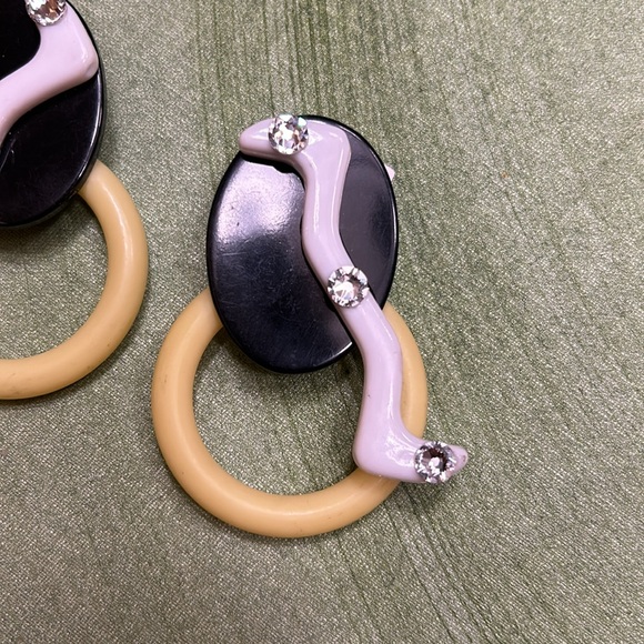 Funky 80s clip on earrings - Picture 2 of 4